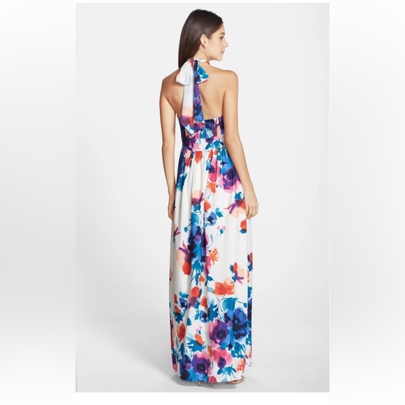 NEW Eliza J Floral Halter Maxi Formal Dress - Picture 13 of 13